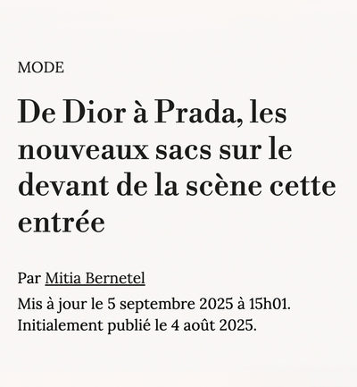 The cover of the Harper's Bazaar France magazine that featured the black Benesh handbag in italian leather from Studio DRÈA as one of the new trends of the season
